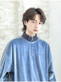 外国人風ヘア センターパート メンズパーマ 毛流れパーマ