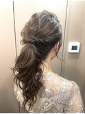 ポニーテール お呼ばれヘア 結婚式アレンジ