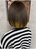 シアーベージュ×イエローカラー インナーカラー/ブリーチ