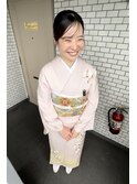 着物ヘア　参列ヘア　留袖　着物　タイトヘア　着付け