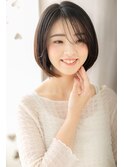 透けバンググレーベージュウェットヘア丸みボブY志木30代40代