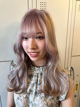 エンター 天神店(ENTER) ブリーチ/ミルクティーベージュ/レイヤーロング/ENTER 天神店