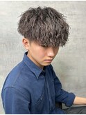 MEN'S HAIR/縦落ちパーマ/ツイストスパイラルブルーブラック/