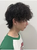 メンズマッシュウルフパーマツイストパーマスパイラルパーマ