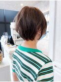 福山Caary30代40代小顔補正立体カットショートヘア.ショートボブ