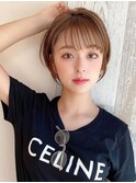 大人かわいい前髪ありマッシュショートハイライトカラー【浦和】
