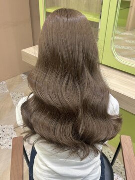 イオエ 西梅田(ioe) ブリーチなしカラー/髪質改善/ミルクティーベージュ/小顔ヘア