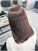 高濃度水素カラー　ココアブラウン　美髪　ミディアム