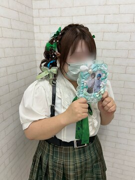 編みかちゅサイドポニー×ハートアレンジ×量産巻き