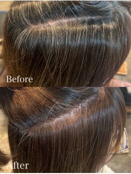 ナチュラルなツヤ髪でお悩み解消!プロならではの似合わせカラー提案でホームカラーとは違う理想の仕上がり*