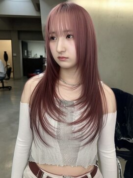 ネハス ナガオカ(nehus.nagaoka) xカット//ホワイトグレージュ/レイヤーカット/チェリーブラウン