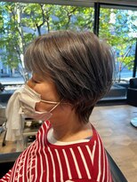 アルジャーノン(algernon) 白髪活かしカラー+ナチュラルショート