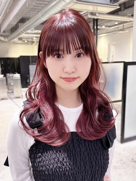 アルバム 銀座(ALBUM GINZA) ピンクヘアー透明感カラーウルフレイヤーロング秋色_ba537331