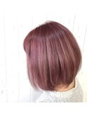 #ショートボブ、#ローズピンク