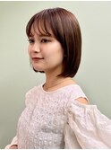 ナチュラルボブ/ぷつっとボブ/艶カラー/マロンブラウン/日吉