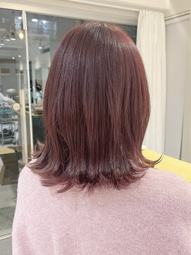 トリート 津田沼店(TREAT) カシスピンクカラー×外ハネ