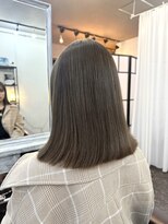 栗原,切りっぱなしボブ美髪,ピンクブラウングレージュa61