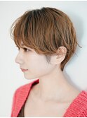 コンパクトマッシュ ニュアンスパーマ癖毛風 ベージュブラウン