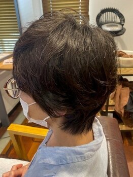 ラフト(RAFT)の写真/【全席半個室】ショートと相性抜群な大人ハイライトや話題の白髪ぼかしなど、白髪でもカラーが楽しめる♪