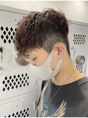 2wayショート刈り上げツーブロックスパイラルパーマ