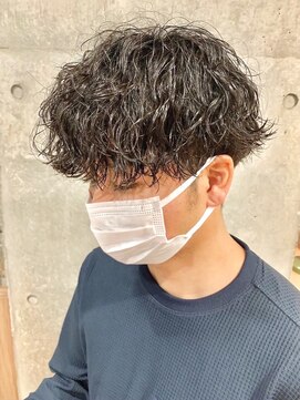 アースモード 亀戸店(EARTH Mode) 20代30代韓流☆ツイストパーマショートマッシュアッシュブラック