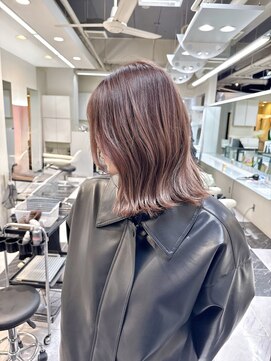 テテ(TETE) ロブ/切りっぱなしロブ/ミディアムへア/ミルクティーベージュ