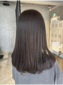 レディースロングレイヤーワンカラーショコラブラウン20代