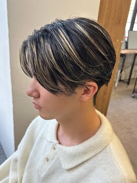 エルマーク 茨木(L-MARK) ハイライトセンターパートメッシュダブルカラーツーブロック