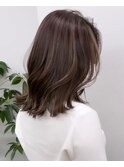 くすみベージュマロンベージュホワイトブロンド細めハイライト