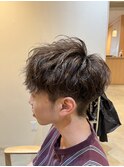 刈り上げマッシュ×無造作スパイラルパーマ
