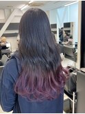【ALIVE吉祥寺】黒髪ラベンダーピンクグラデーションカラー小顔