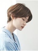 切りっぱなしショート・ボブ/絶壁解消/前髪なし/20代/30代/面長
