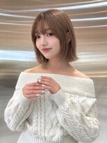 シー バイ ロンド 新宿(Sea by Lond)&nbsp;ワンホンレイヤ ー×ダークブルー[デジタルパーマ/ボブ/韓国]