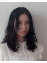 ヘアメイク エイト キリシマ(hair make No.8 kirishima)&nbsp;〔No.8 中村〕黒髪 ユルフワ ミディ パーマ
