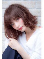 エルデ ナインズ ヘアー スタンド 川口店(elde 9's HAIR STAND)&nbsp;イメチェンフォギーベージュ耳かけ毛先パーマ厚めバング