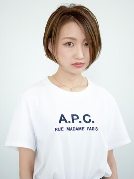 トータルビューティーハウス フラップ ミチ 野田店(total beauty house flap MICHI) 【flap MICHI島田和也】耳かけ大人ショートボブ