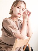 セクションカラー/ペールベージュ/透明感ボブ[大分駅]
