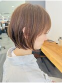 大人ラフウェーブ外ハネボブダークブラウンスウィングショート