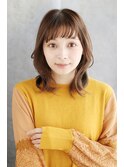 ミディアム_透け感バングのヨシンモリスタイル