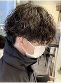 刈り上げマッシュツーブロック波巻きスパイラルパーマ名古屋栄
