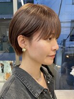 サンク 原宿 表参道(cinq)&nbsp;ショートボブ切りっぱなしボブミルクティーベージュタッセルボブ