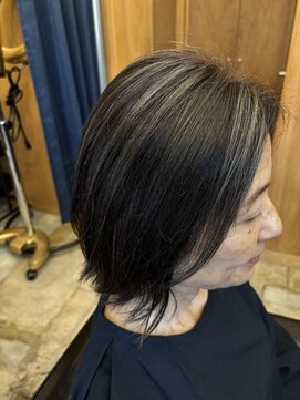 グランツ(GLANZ) 白髪をぼかさずしっかり染めたシルバーメッシュ