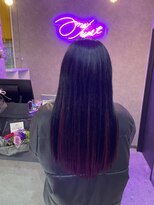 アメジスト(amethyst)&nbsp;ヘアカラー＆エクステ☆黒×赤/インナーカラー/シールエクステ