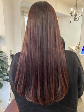 アミュレ ヘア サロン(Amule hair salon) 重めロング赤茶カラーブリーチなし髪質改善トリートメント