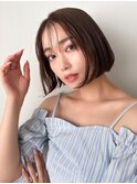 暗髪カラー×シースルーバング