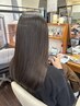 【髪質改善ＳＴ】縮毛矯正＋カット＋髪質改善TR］￥18700→