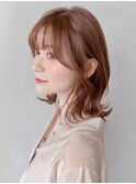 前髪アンブレラカラーウェーブパーマイメチェンこなれミディ