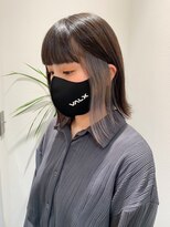 Say.外ハネボブくびれボブインナーカラーアッシュブラックグレー