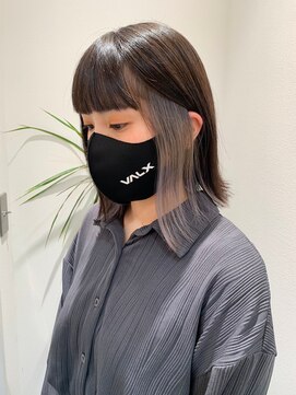 セイドット リー(Say. Ree) Say.外ハネボブくびれボブインナーカラーアッシュブラックグレー