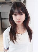 ロングくびれヘア韓国ヘア顔周りレイヤー_ba548993